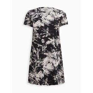Torrid Love Sick‎ Black Palm Print Deconstructed Cotton Blend Midi Dress 1X